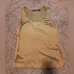 Eddie Bauer Chartreuse Sleeveless Embellished Blouse
